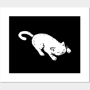 White Cat Sleeping Posters and Art
